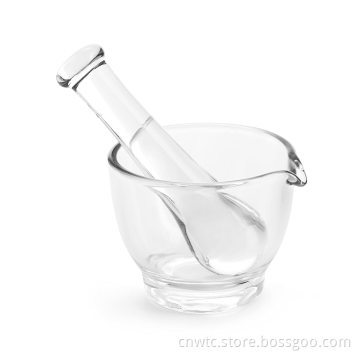 Professional Laboratory Glass Mortar and Pestle Set: 60mm & 120mm Bowl for Medicine Grinding and Mixing